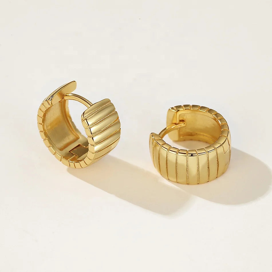 Nagosa Women Wholesale Jewelry 18k Gold Vermeil 925 Sterling Silver Charlotte Bold Hoop Earrings