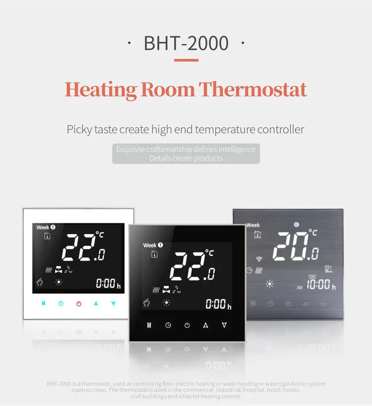 Becasmart BHT-2000 Knob Thermostat Tuya Floor Heating Controller Wifi Smart Thermostat Digital Wireless Termostato for Heating