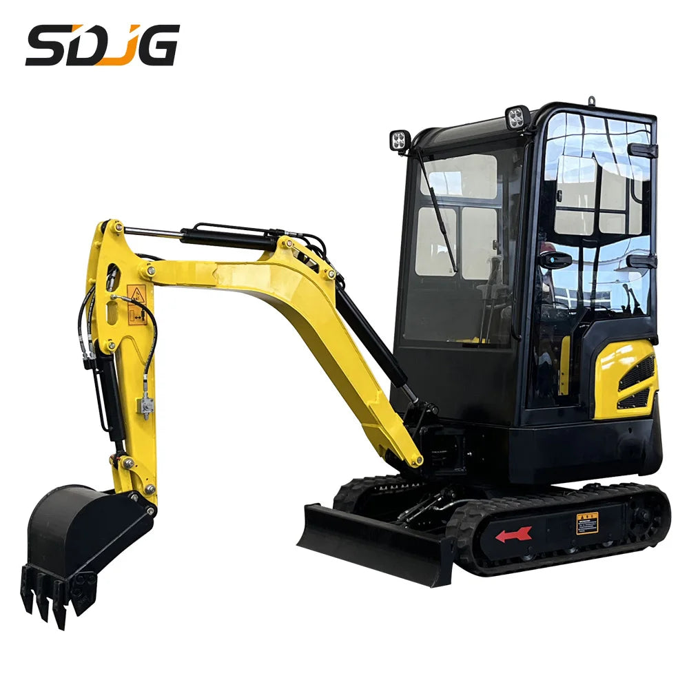 1Ton 1.8Ton 2Ton 3.5Ton 6Ton Farm Garden Household Diesel Hydraulic Crawler Cab Micro Bagger Small Digger Mini Excavator