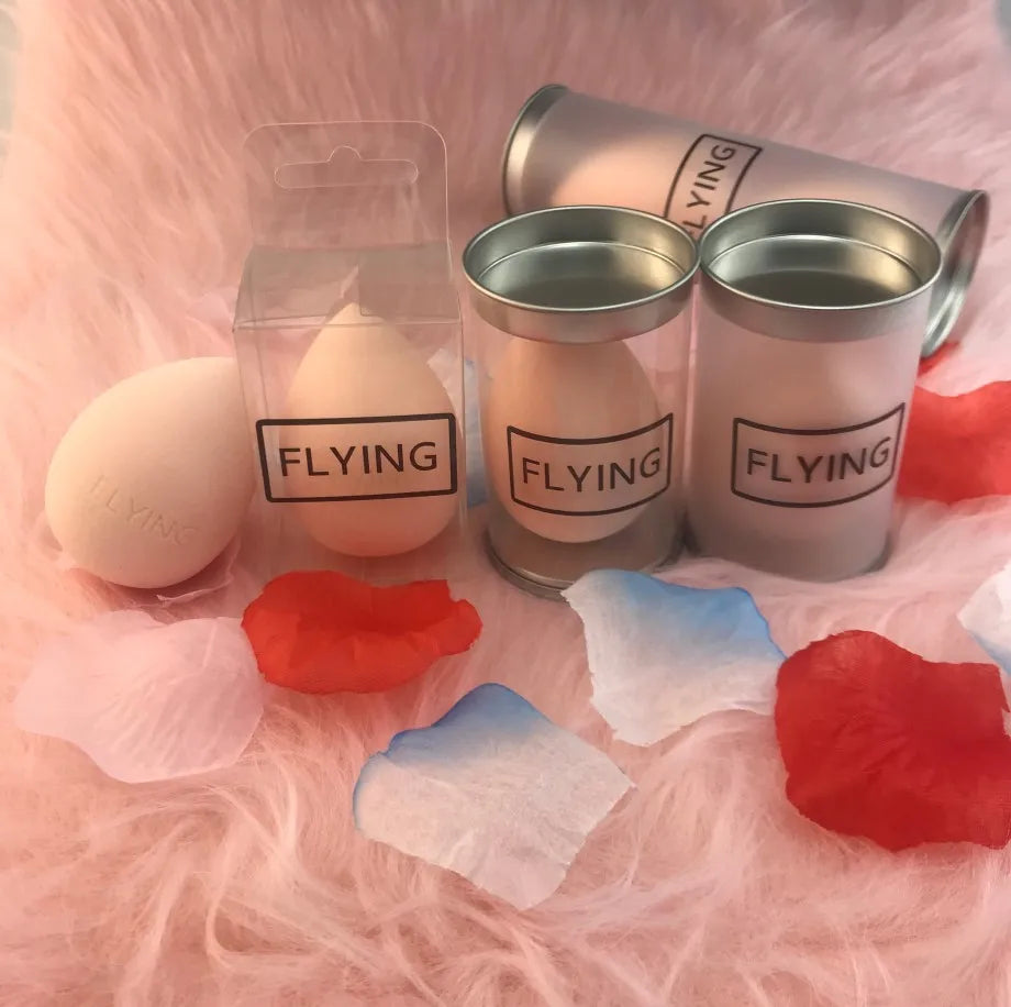 FLY New Arrival Biodegradable Eco-Friendly Non-Latex Silicone Infused Washable Facial Beauty Makeup Powders Super Sponge 40x60mm