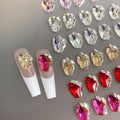 2025 High-End Nail Accessories Peach Heart Love Sparkle with Pearl 8mm Nail Jewelry in Popular Cartoon Style Light Luxury