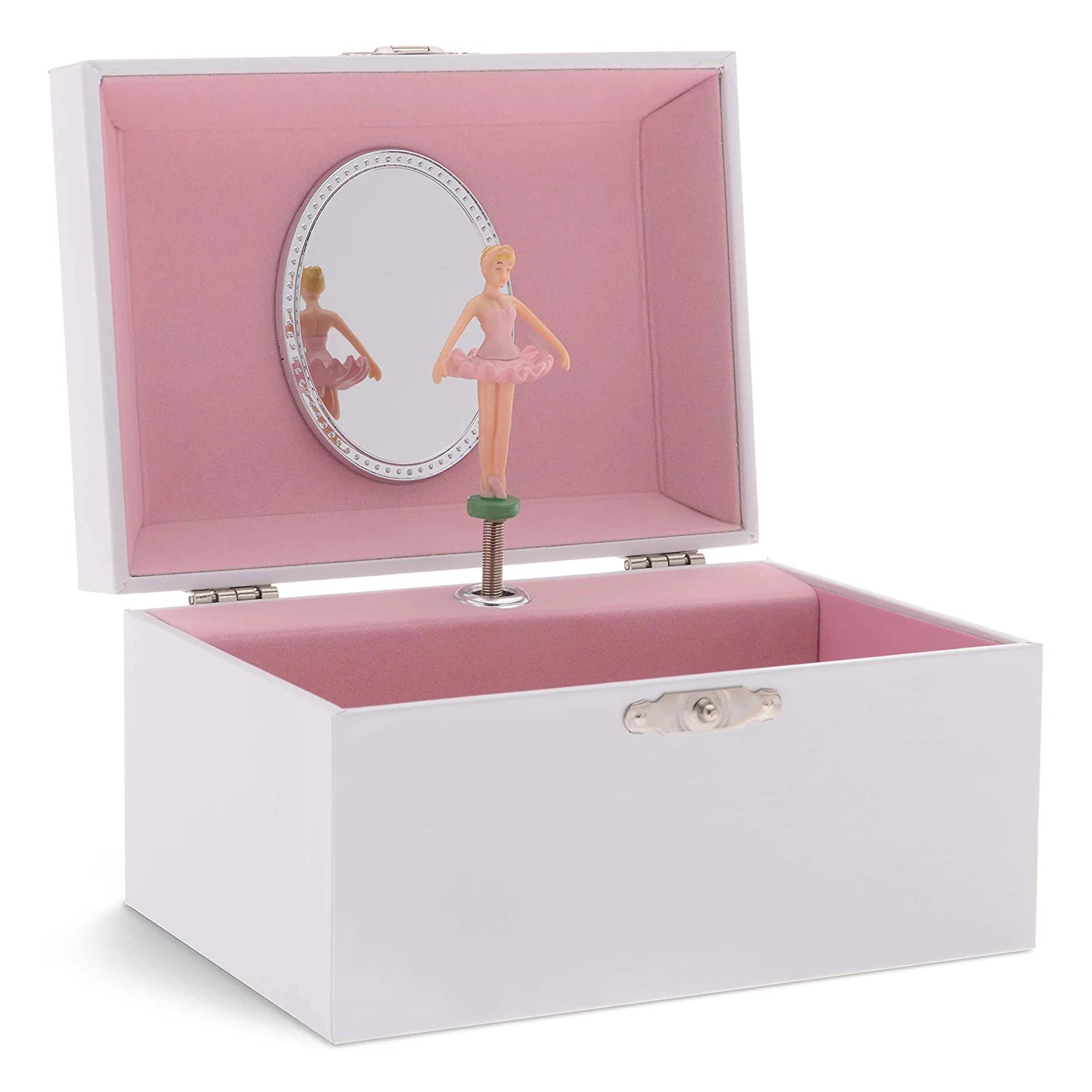 Ever Bright Factory Direct 5 Inch White Music Box 5 Inch Ballerina Music Box with Drawer Custom Logo for Kids