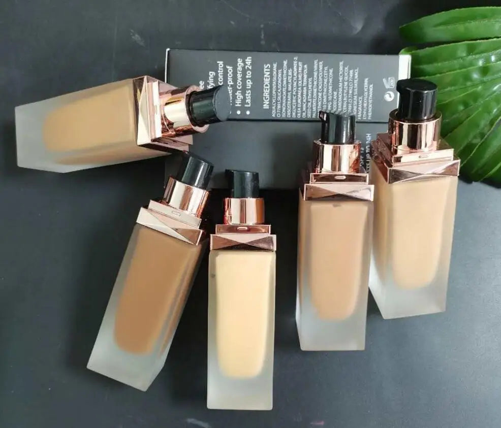 Oem Foundation Dark Cosmetics Liquid Full Coverage High Quality Cruelty Free Vegan Mineral Foundation for Lady