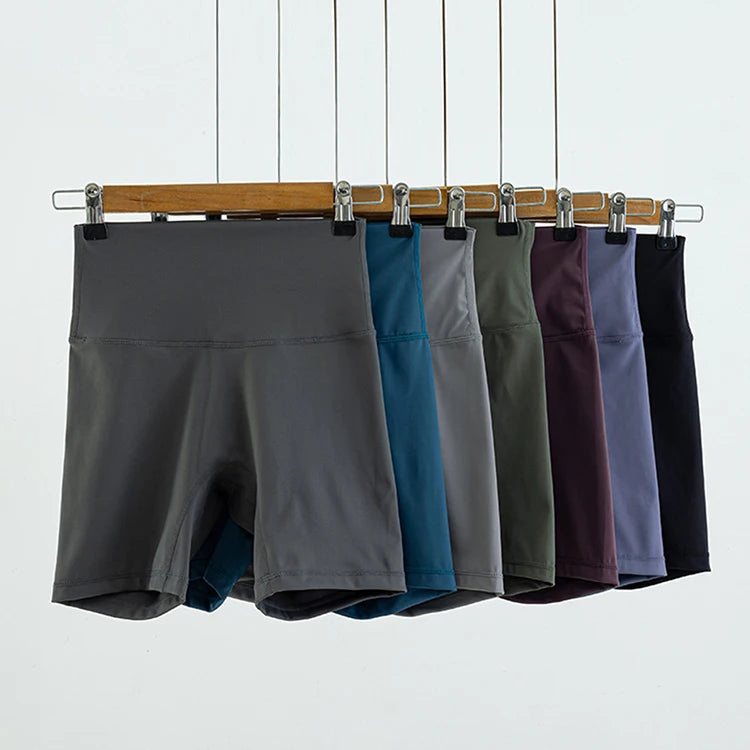 New Hot Sale Elastic High Waist Shorts Solid Color Yoga Three Point Running Shorts for Women