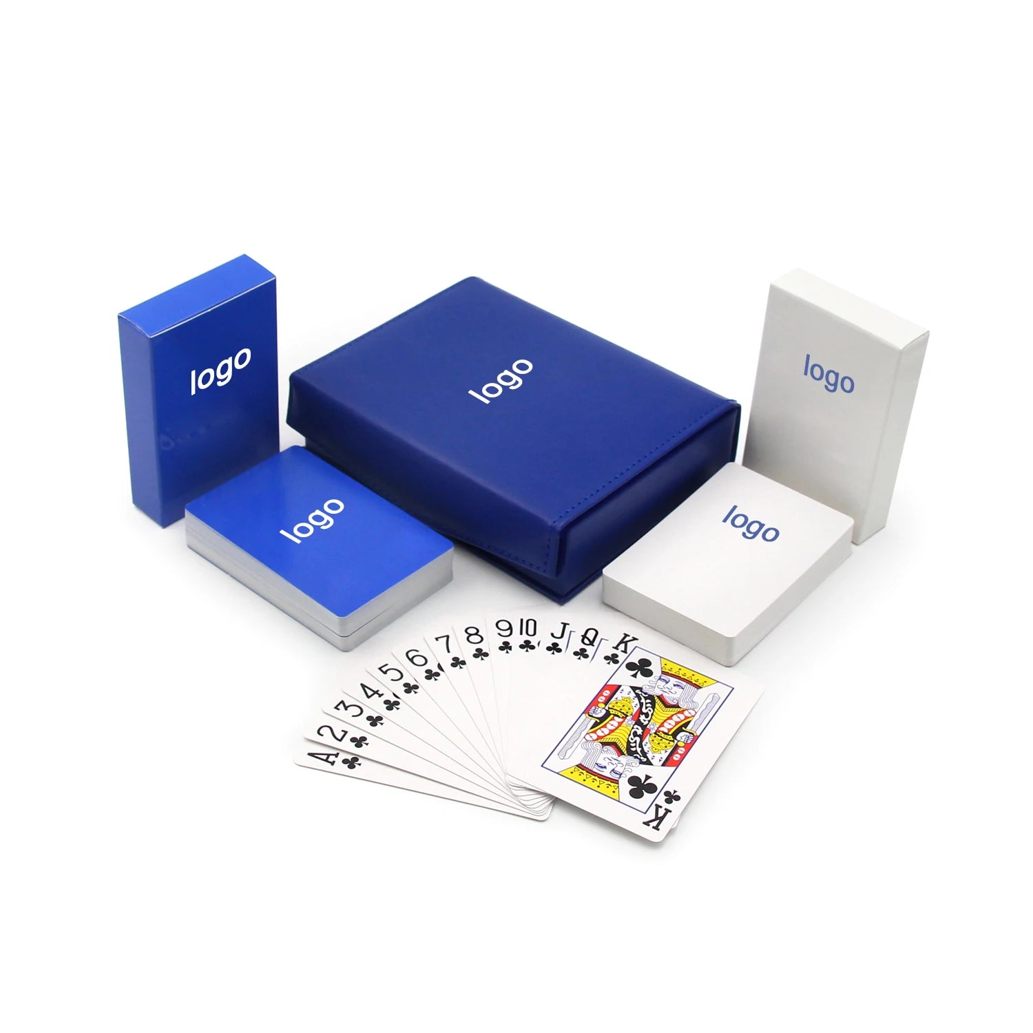 Wholesale Full Color Custom Paper Plastic PVC Mini square Playing Cards with PU Box