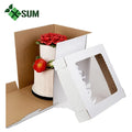 Hot Selling China  Custom Cake Paper Packaging Box With Window Food Custom Logo White  Cake Box