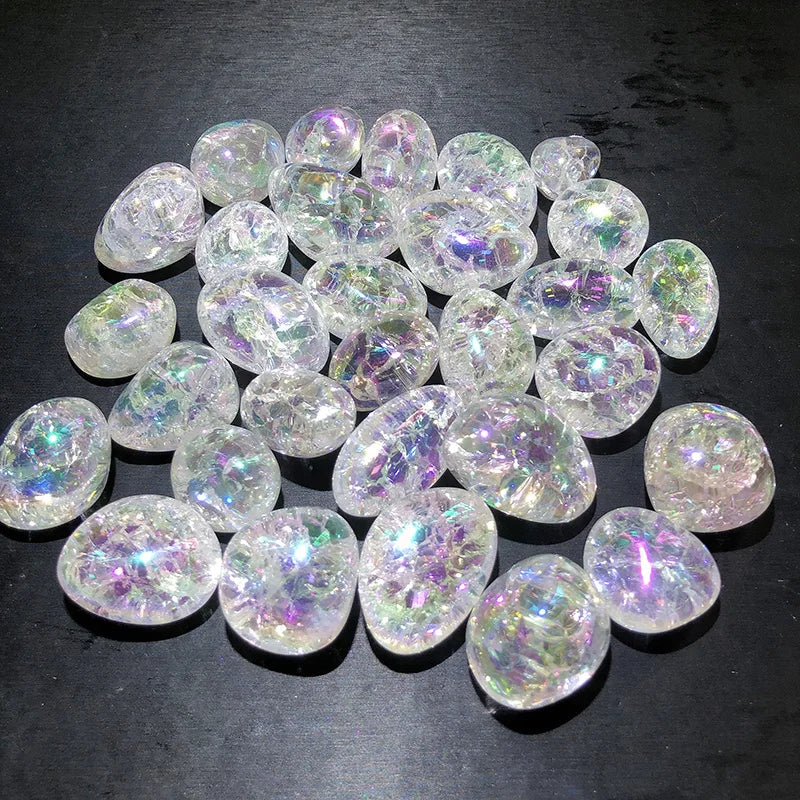 Polishing Crystals Healing Stones Aura Crack Clear Quartz Tumbled Crystals for Gifts and Collection