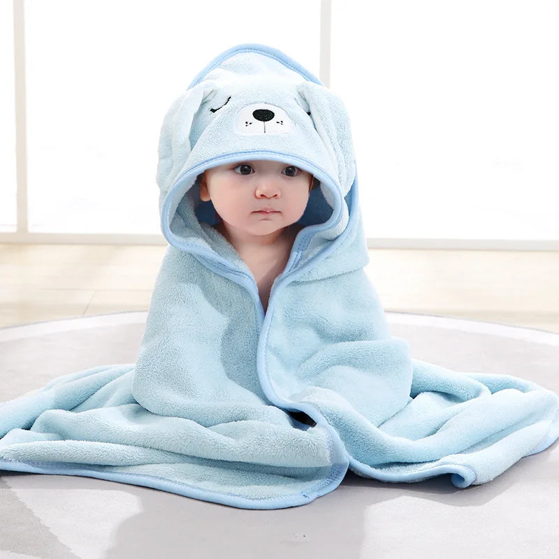 Ultra Soft Coral Fleece Hooded Towel Set Unique Animal Design Large Size for Infants and Babies Disposable for Bath Hotel Use
