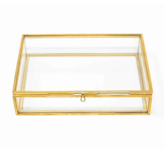 Customized Photo Boxes Gold Glass Copper Wedding Personalised Presentation Storage Keepsake Usb 4x6 10x15 Picture