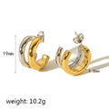 Nabest Women's Trendy CC Hoop Earrings Gold Plated Stainless Steel Waterproof Chunky Statement Stud Jewelry