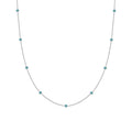 Trend Jewelry 2024 Women Best Quality Fashion Jewellery Stainless Steel Chain Jewelry Tarnish Free Blue Enamel Beads Necklace