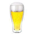 CnGlass 17oz High Quality Handmade Pilsner Beer Glass Tumbler Cold Insulated Double Wall Borosilicate Beer Steins