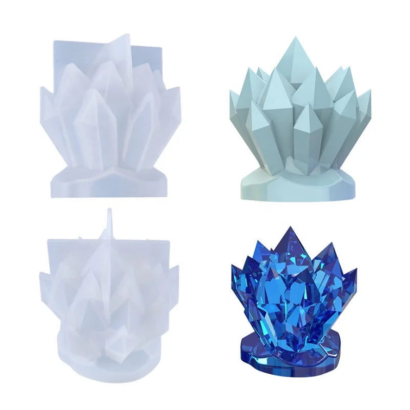 New Crystal Cluster Resin Mold 3D Silicone Candle Mold for Home Decoration