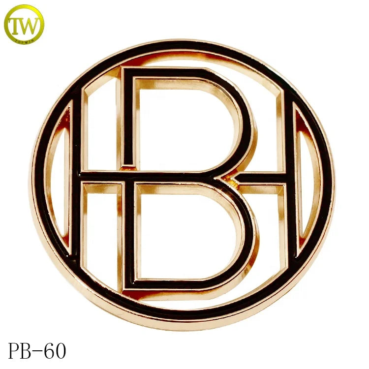 Round Shape Belt Fittings Hollow logo Brand Accessory Enamel Men's Adjustable Strap Buckle Formal