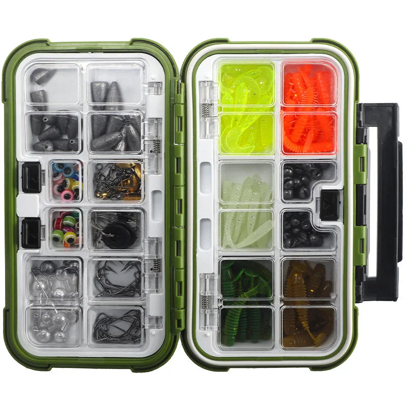 SNEDA All in One 221pcs Fishing Set Waterproof Fishing Accessories Kit With Tackle Lure Box