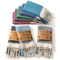 Turkish Cotton Jacquard Hand Towel Thickened Woven Quick-Drying Absorbent Hypoallergenic Antimicrobial Eco-Friendly Diamond Grid