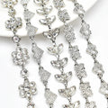 Alloy Metal Heart/Flower/Leaf/Butterfly Rhinestone Chain Trim DIY Dress Belt Chain Shoulder Trim Garment Bags Accessories