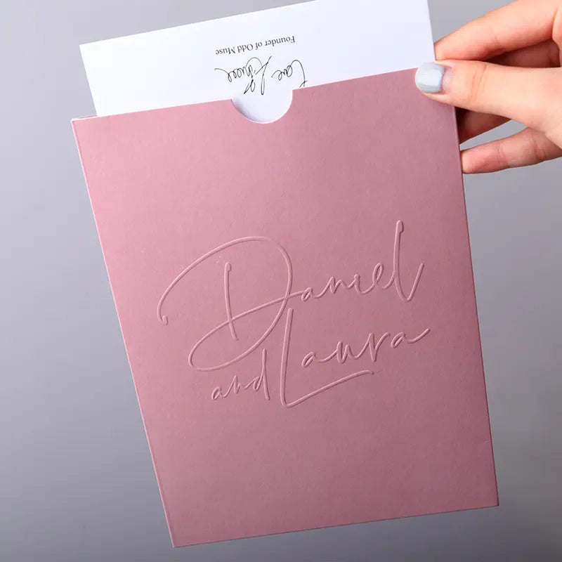 Custom Logo Embossed Pink Business Invitation Poly Recyclable Supermarket Promotion Assorted Mini Paper Envelope for Card