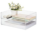 Clear Multifunction Desk Organizers Acrylic Paper Organizer Tray Stackable Letter Tray