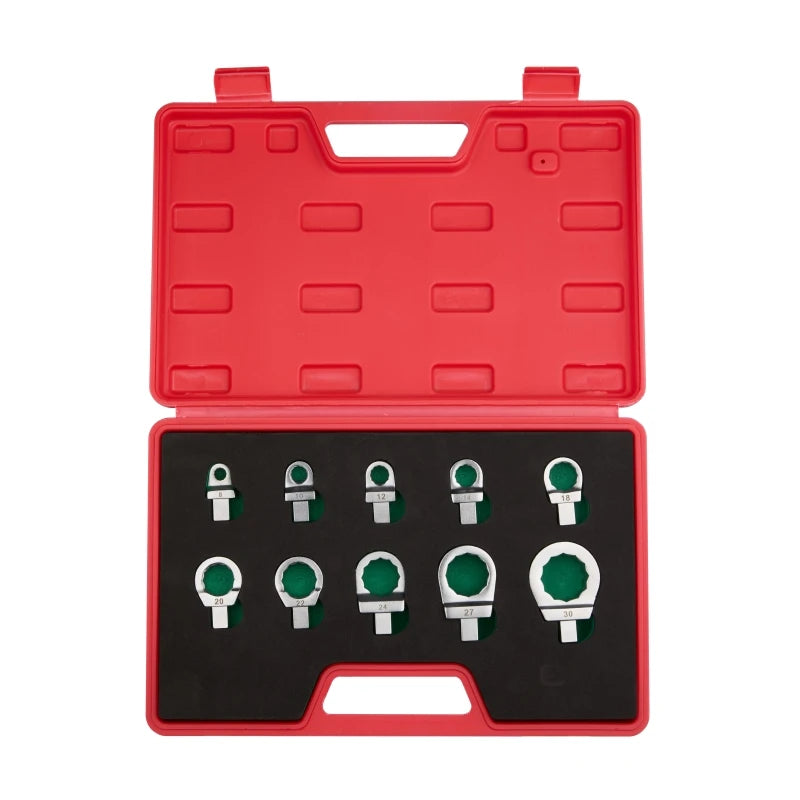 10-piece Set 9*12mm Ring Insert Interchangeable Head Set 8-30mm CR-V Steel Used in Combination with a Interchangeable Wrench