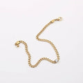 High End 18K Gold Plated Stainless Steel Link Chain Zirconia Anklets for Women Wholesale Jewelry