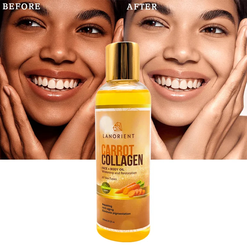 Private Label Brightening Skin Care Moisturizing Body Oil Super Whitening Pigment Correction Carrot Oil for Skin Lightening