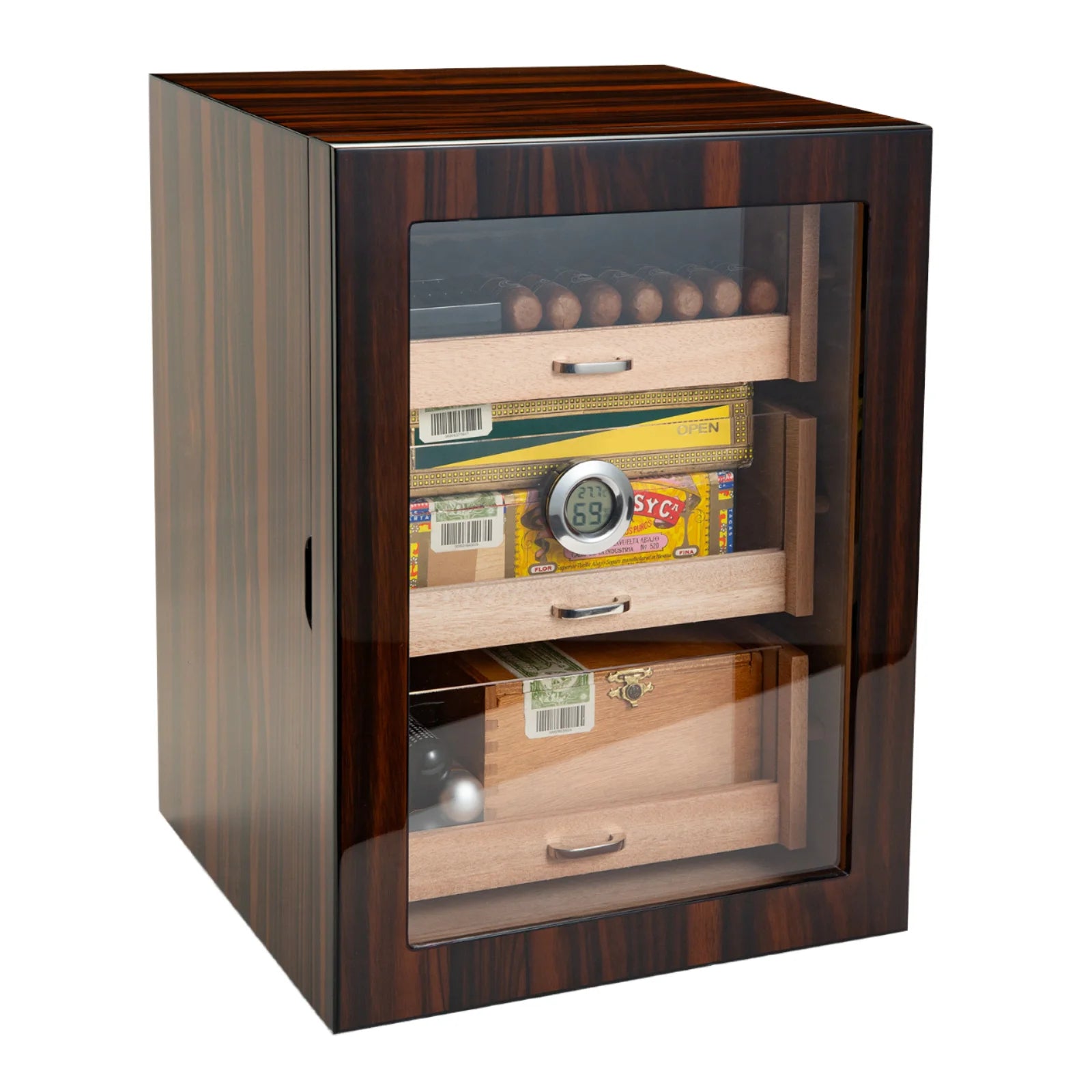Modern Luxury Wood Cigar Humidor with Spanish Cedar Lacquer Box Holder Luxury Wooden Gift Box Cigar Cabinet