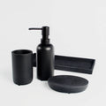 Hot Selling Four-Piece Bathroom Accessory Set Matt Black Sandstone Color Resin for Your Modern Bathroom
