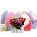 CSMD China Suppliers Creative Envelope Shape Cardboard Flower Packing Box Folding Rose Flower Bouquet Boxes for Thanksgiving Day