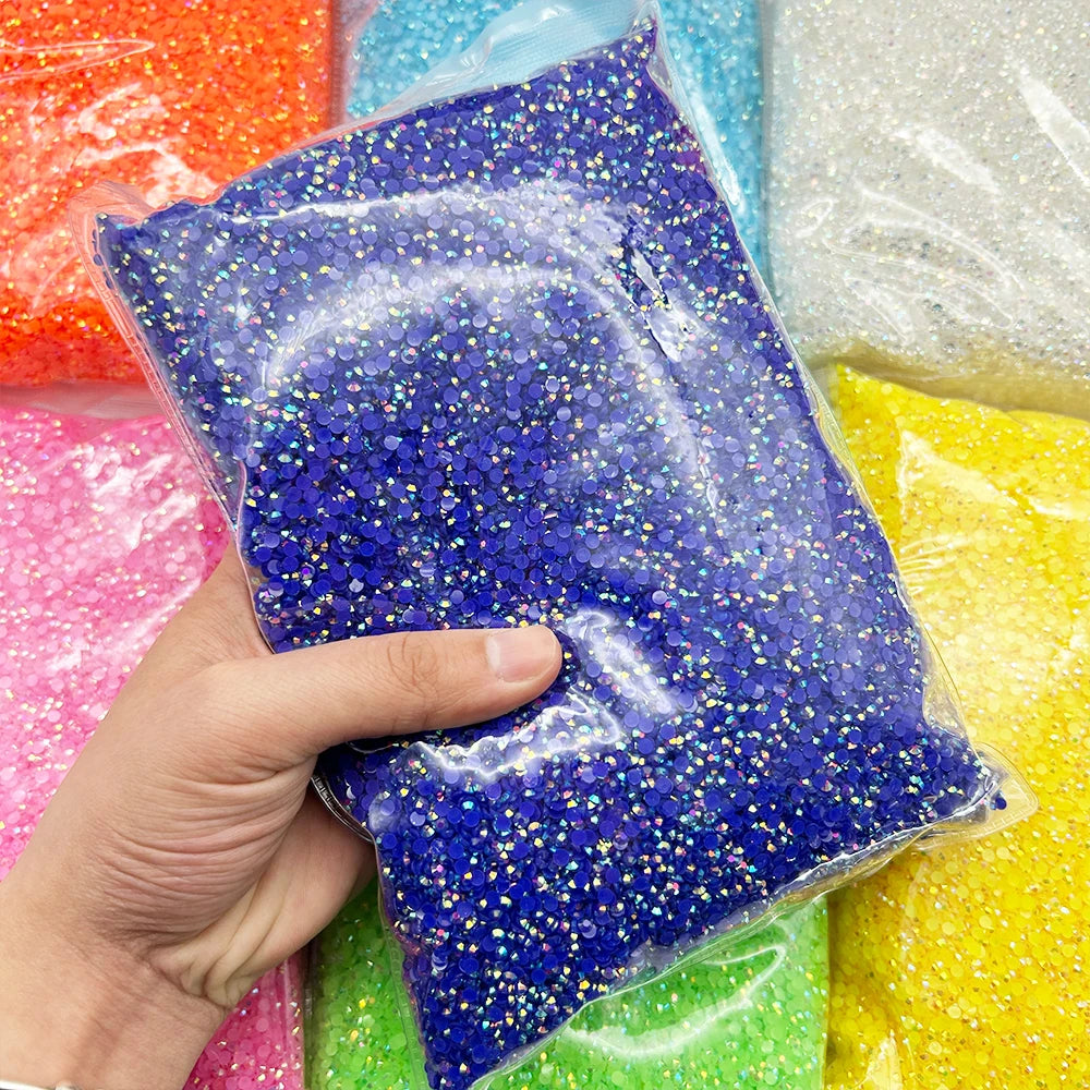 Wholesale Bulk Package Non Hot Fix Strass Flatback Crystal Stones Jelly Pink AB Resin Rhinestones Shoes Bags 2mm 3mm 4mm 5mm 6mm