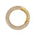 CZ8498 18K Gold Plated Micro Pave Round Carabiner Clasp Pave Cubic Zirconia Round Spring Gate Push in  Clasps for Jewelry Making