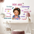 New Design Inspirational Discourse Black Girl 3d butterfly Decoration Water Proof Stickers Home Decoration Wall Sticker
