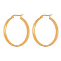 Fashionable Minimalist Geometric Glossy Large Huggie Earrings Waterproof Stainless Steel Gold Plated Hoop Earrings Pendientes
