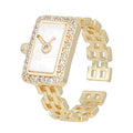 Temperament Girlfriend Gift Jewelry Creative Open Index Finger Ring Stylish Square Watch Chain Zircon Ring Gifts for Women