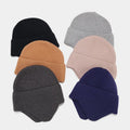 Women's Men's Simple Solid Color Beanie Hat Outdoor Winter Knitted Hat 3D Embroidery Ear Protection Core Yarn Dome Wholesale