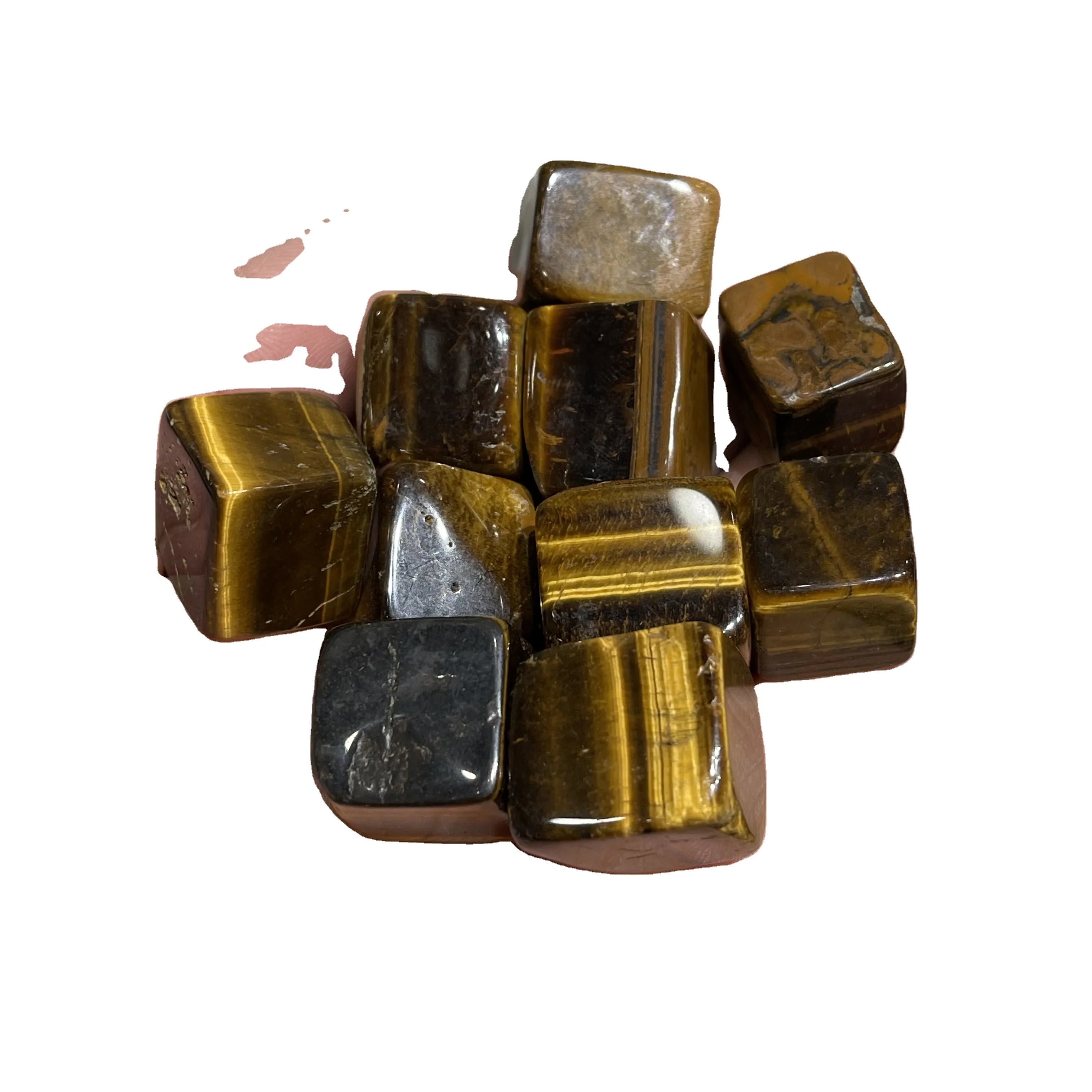 Wholesale Crystal Tumbled Stone Bulk Polished Tiger Eye Cube For Decoration