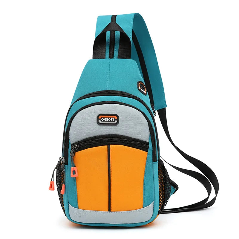 SG0297 Wholesale Multi Colors Travel Sling Bag for Men Ladies Color Block Waist Bag Unisex Girls Sling Bags with Multi-pockets