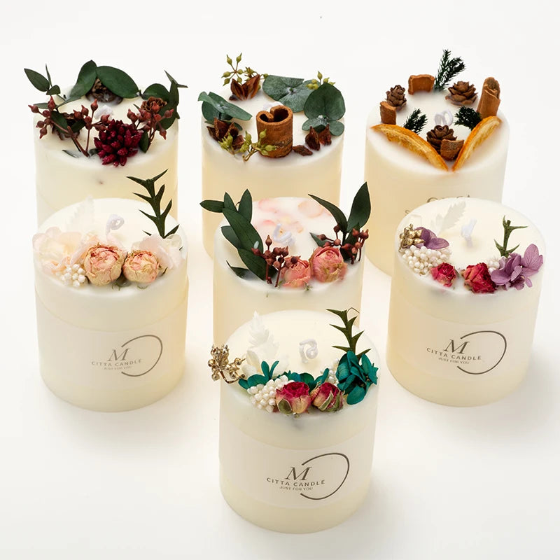 AIKUN Luxury Candles Soothe the Nerves and Help Sleep Scented Dried Flowers Candle Home Decoration Gifts Set