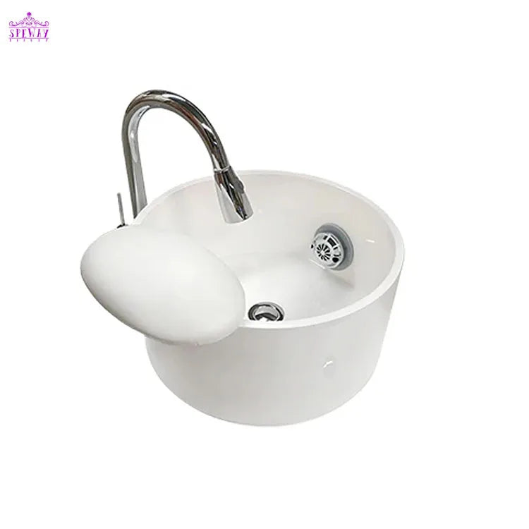 Commercial Porcelain Sink White Foot Rest Pedicure Bowl Foot Spa Pedicure Sink with Drain