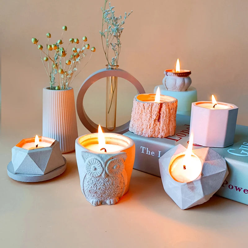 J10-264 Wholesale Jar Candle Set Custom Label Packaging Natural Scented Soy Wax Wooden Glass Candles Holder Mold