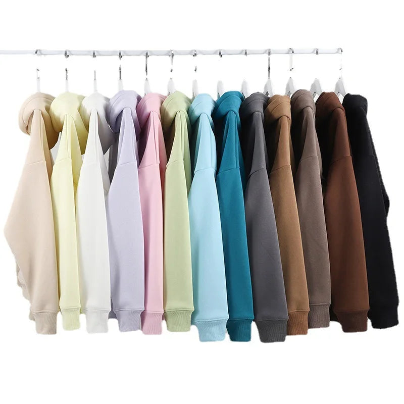 2023 Winter Warm No Strings Hoodie 430gsm Heavy Fleece Inner Hoodie Plain Color 430 Gsm Sherpa Fleece Hoodies Mens