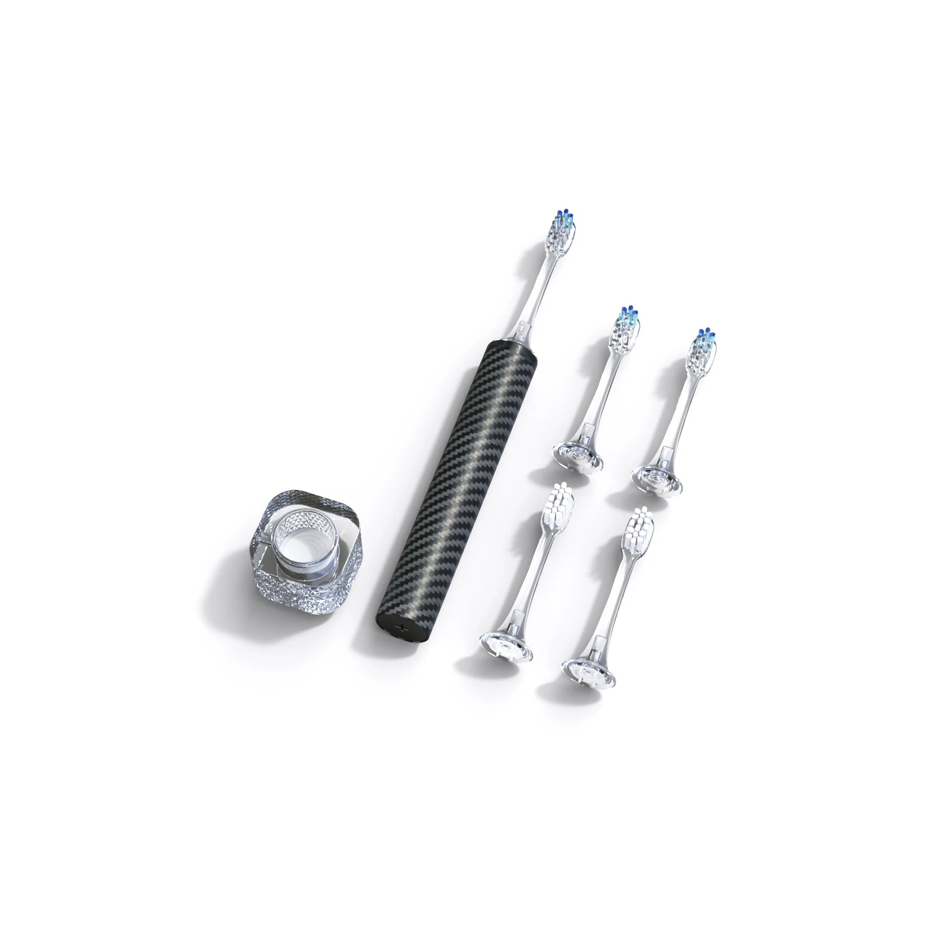 Recycle Carbon Fiber Handle Pressure Sensor Turn ON/OFF Wireless Rechargeable Electric Toothbrush