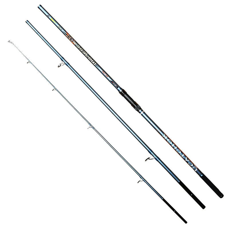 New Surf Carp Spinning Fishing Rod 3 Sections 4.2M 4.5M Carbon Fiber Portable Travel Spinning Rod