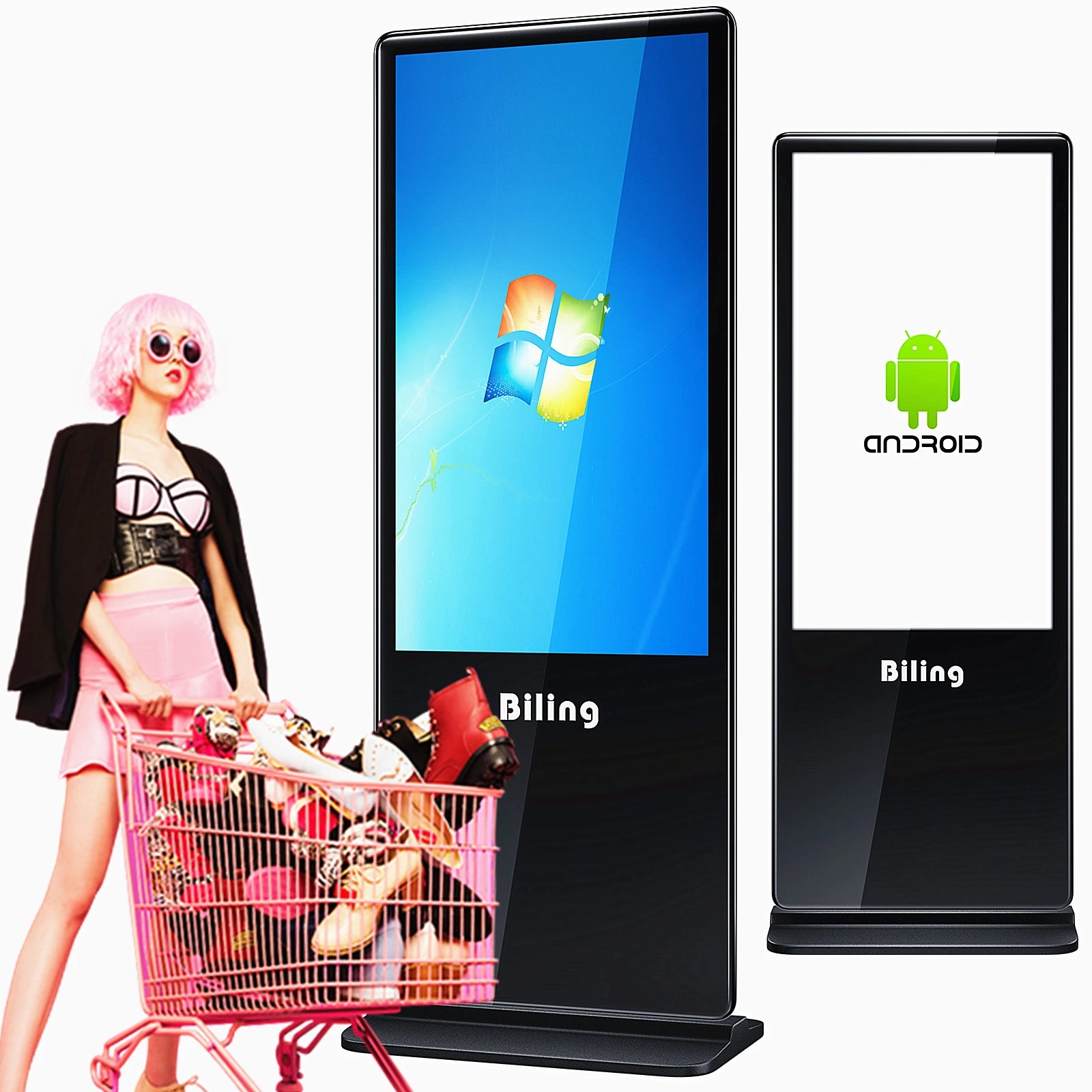 32 43 50 55 Inch Indoor Lcd Digital Signage Display Interactive Information Multi Touch Screen Advertising Kiosk Totem