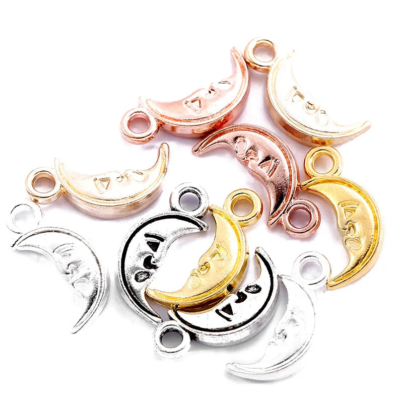 100pcs/bag 14*7mm Zinc Alloy Moon Charms for Jewelry Making Fashion Earrings Pendants DIY Necklaces Bracelet Accessories L630