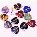 Seven Chakra Gemstone Healing Reiki Diy Heart Necklace Pendant Natural Stone Beads Amethyst Crystal Charm for Making Jewelry