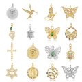 Beimai DIY Copper Zircon Jewelry Accessories OEM Pendant Featuring Snake Turtle Cross Butterfly Hummingbird for Children