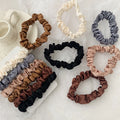 Women and Girls Sport Gym Hair Scrunchies Set 6pcs Solid Elastic Rubber Bands Hair Ties Accessories Holder
