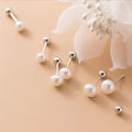 Freshwater Pearl Earring 925 Sterling Silver Double Sided Pearl Helix Conch Stud Ear for Everyday