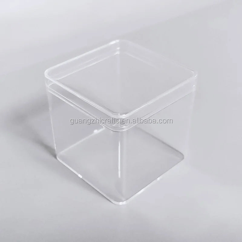 Transparent Plastic Candy Box 55x55x55mm Clear Acrylic Candy Box With Round Corner for Wedding